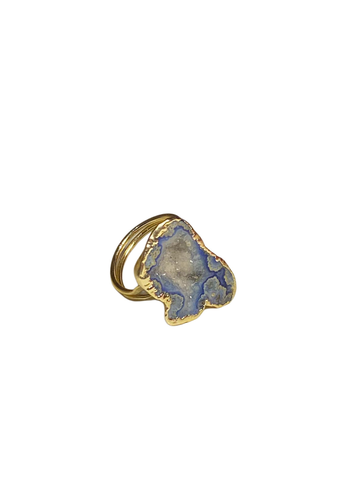 Light Blue Geode Ring