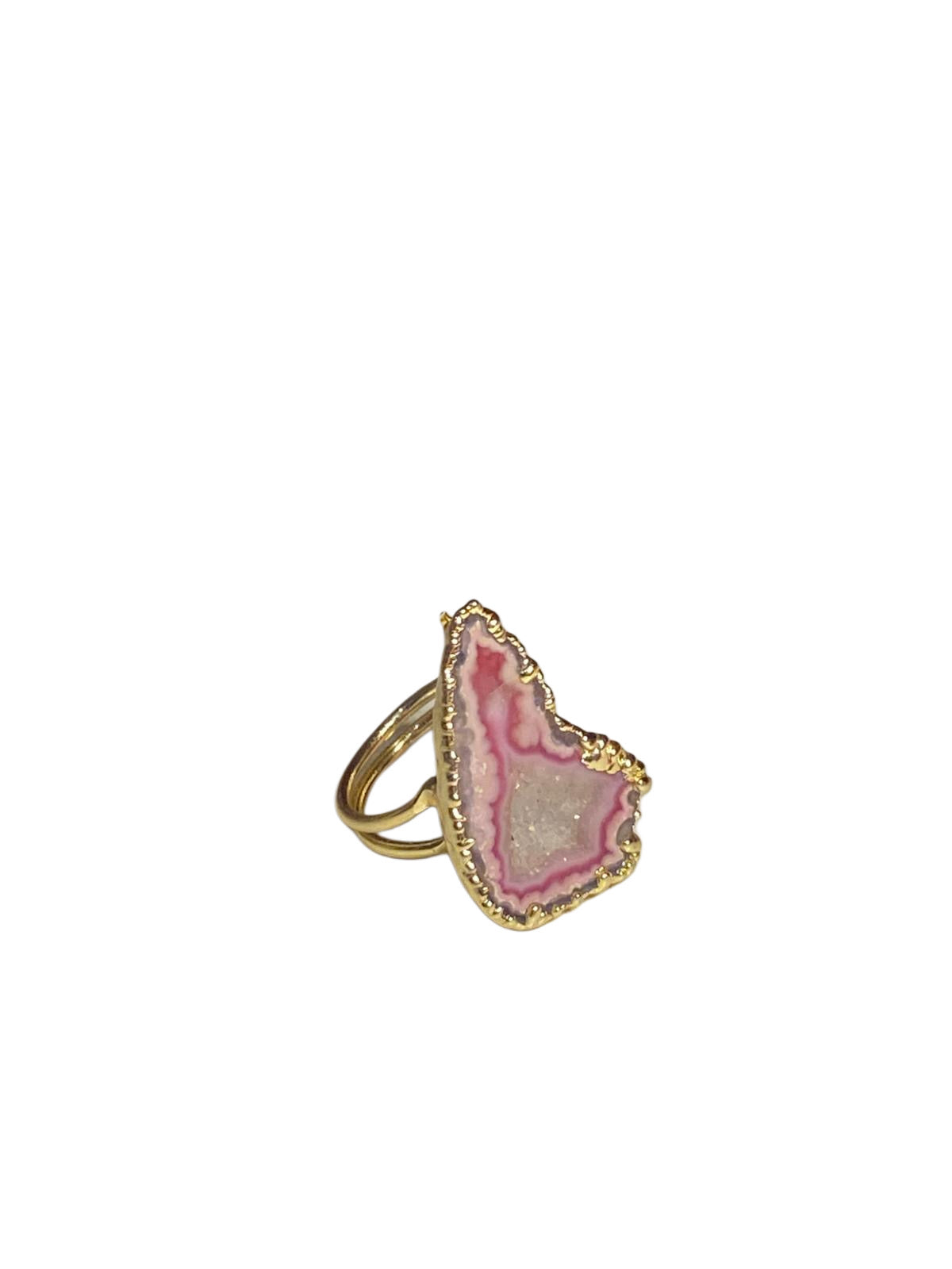 Pink Raw Geode (Agate) Ring