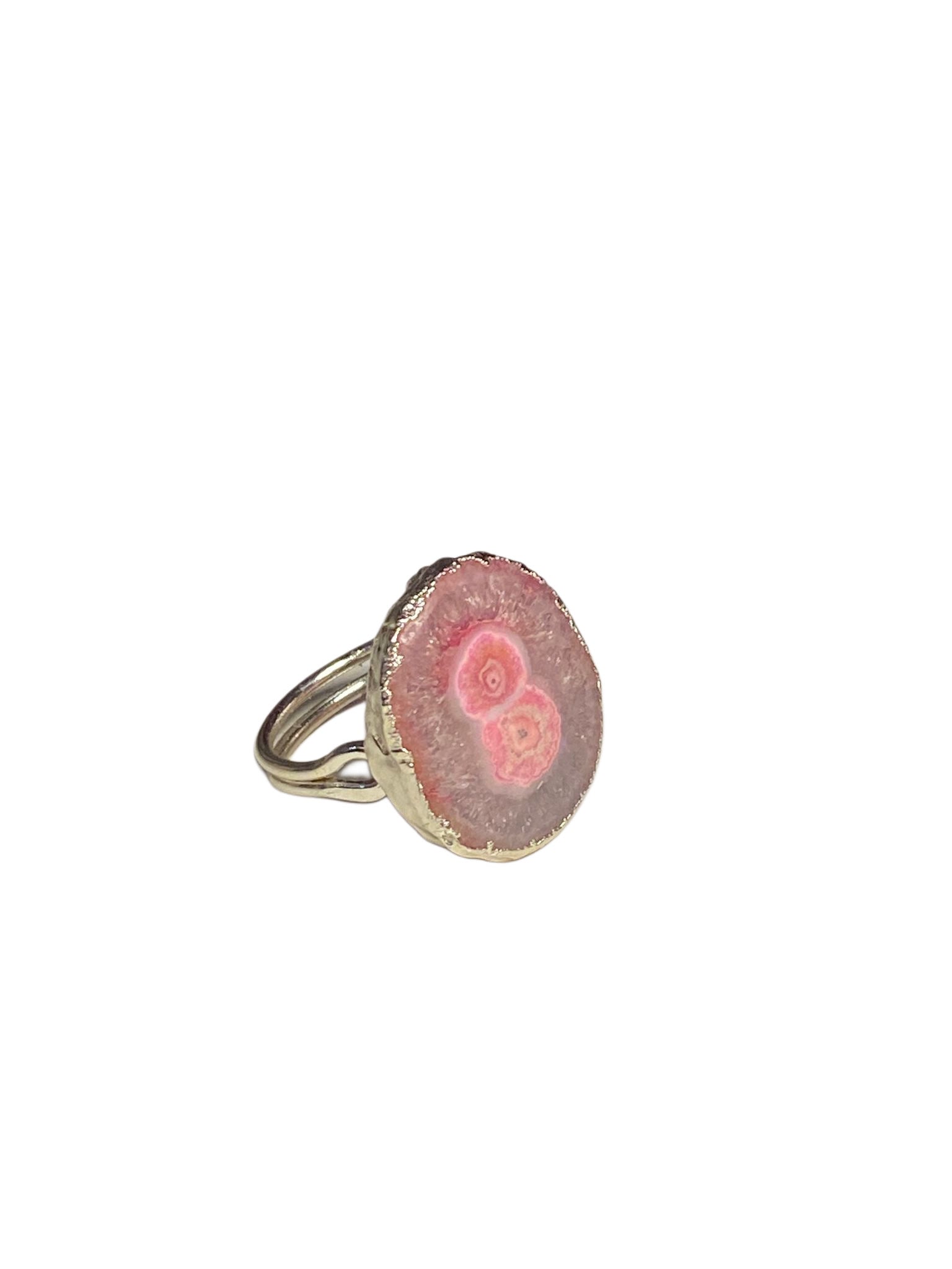 Pink Agate Slice Ring