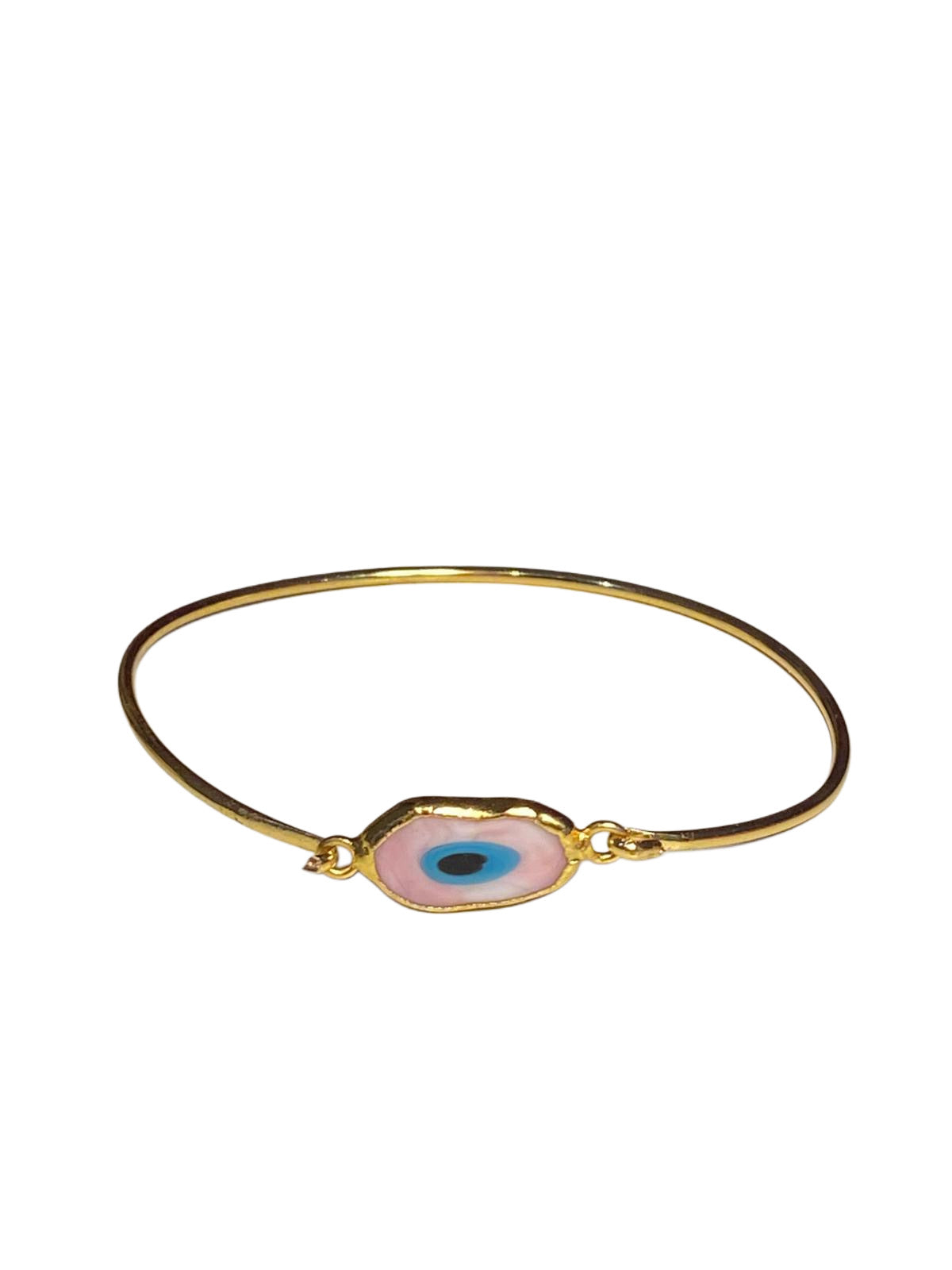 Pink Oval Evil Eye Bracelet