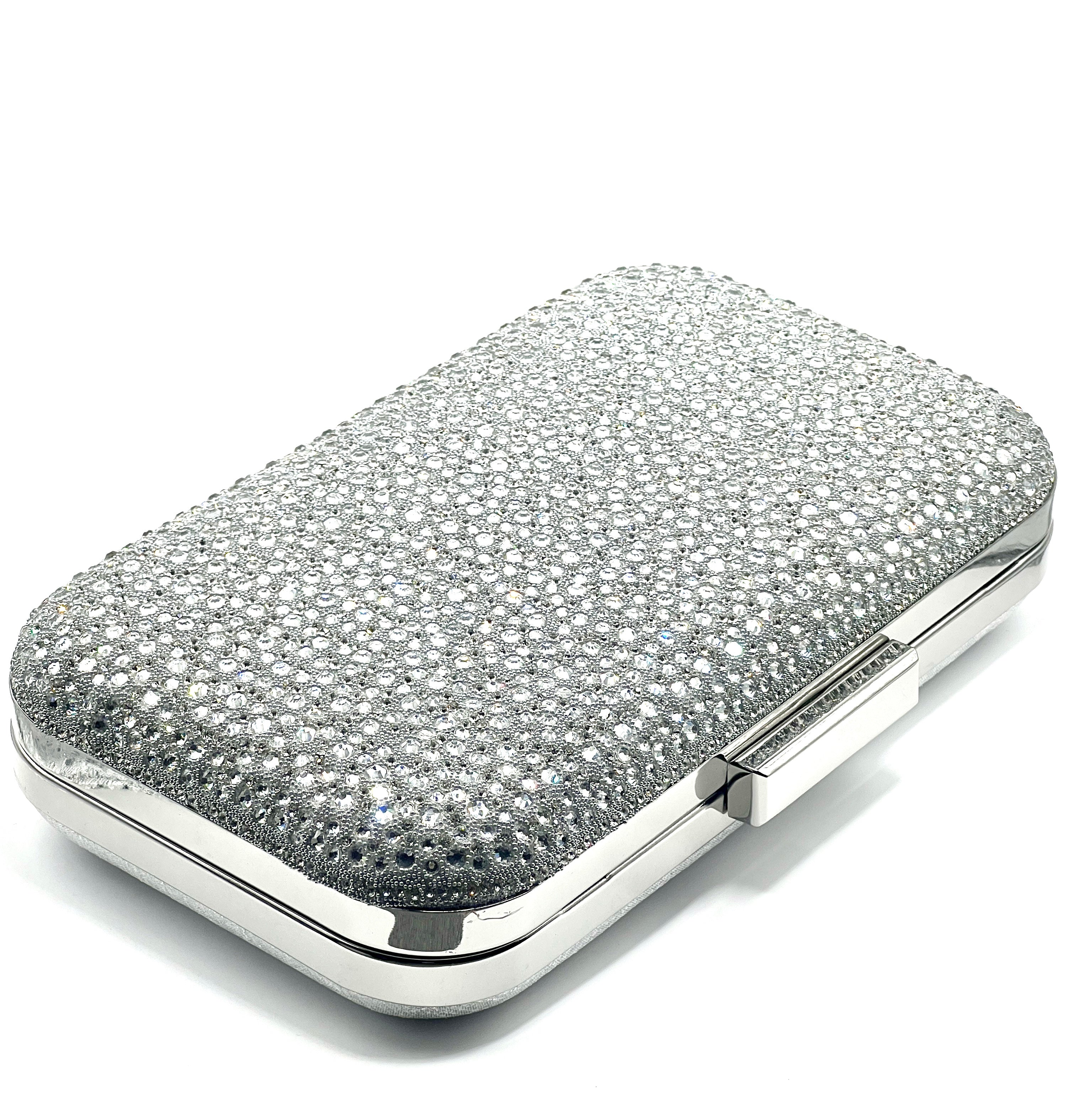 Silver oval clutch