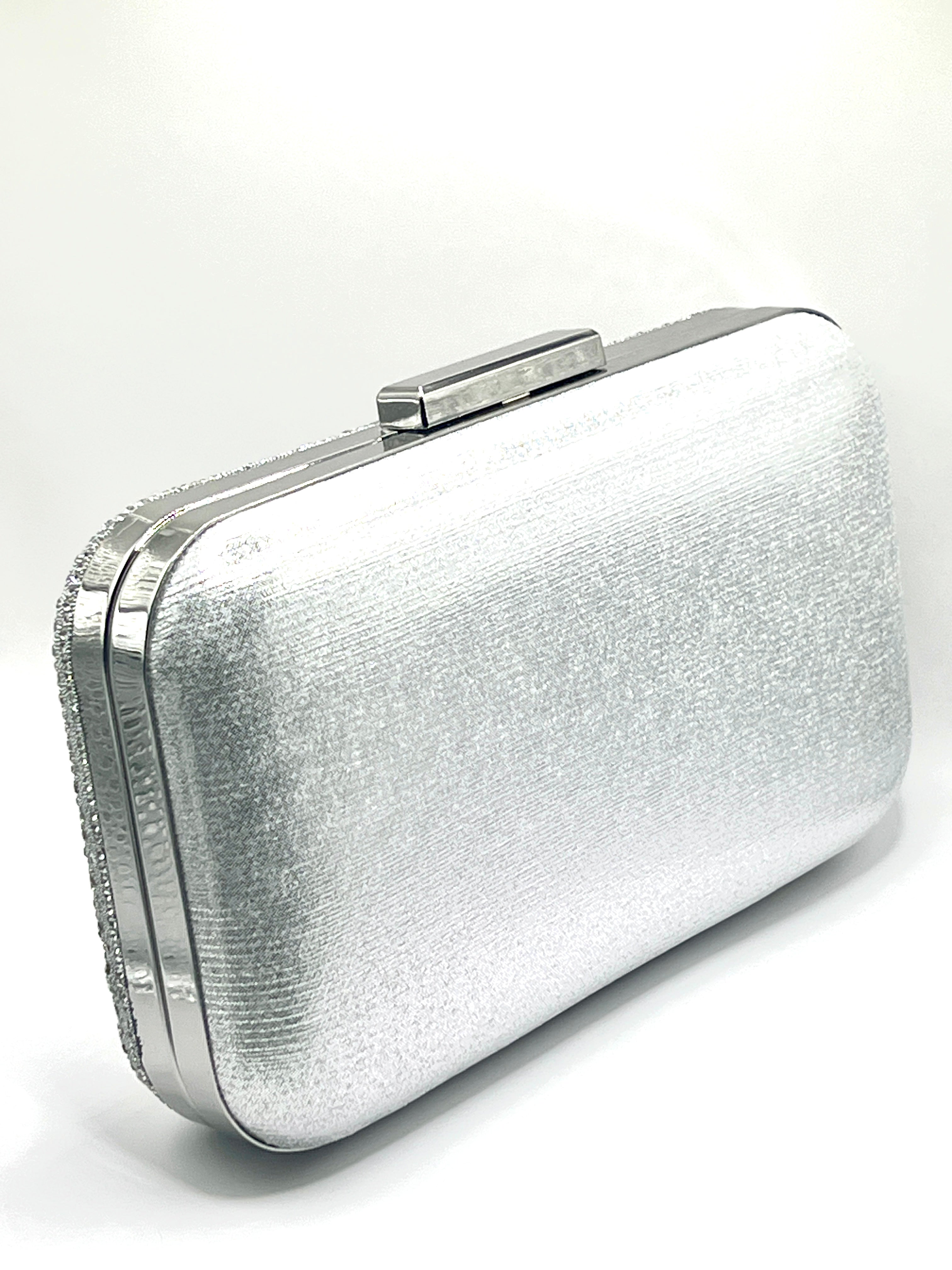 Silver oval clutch
