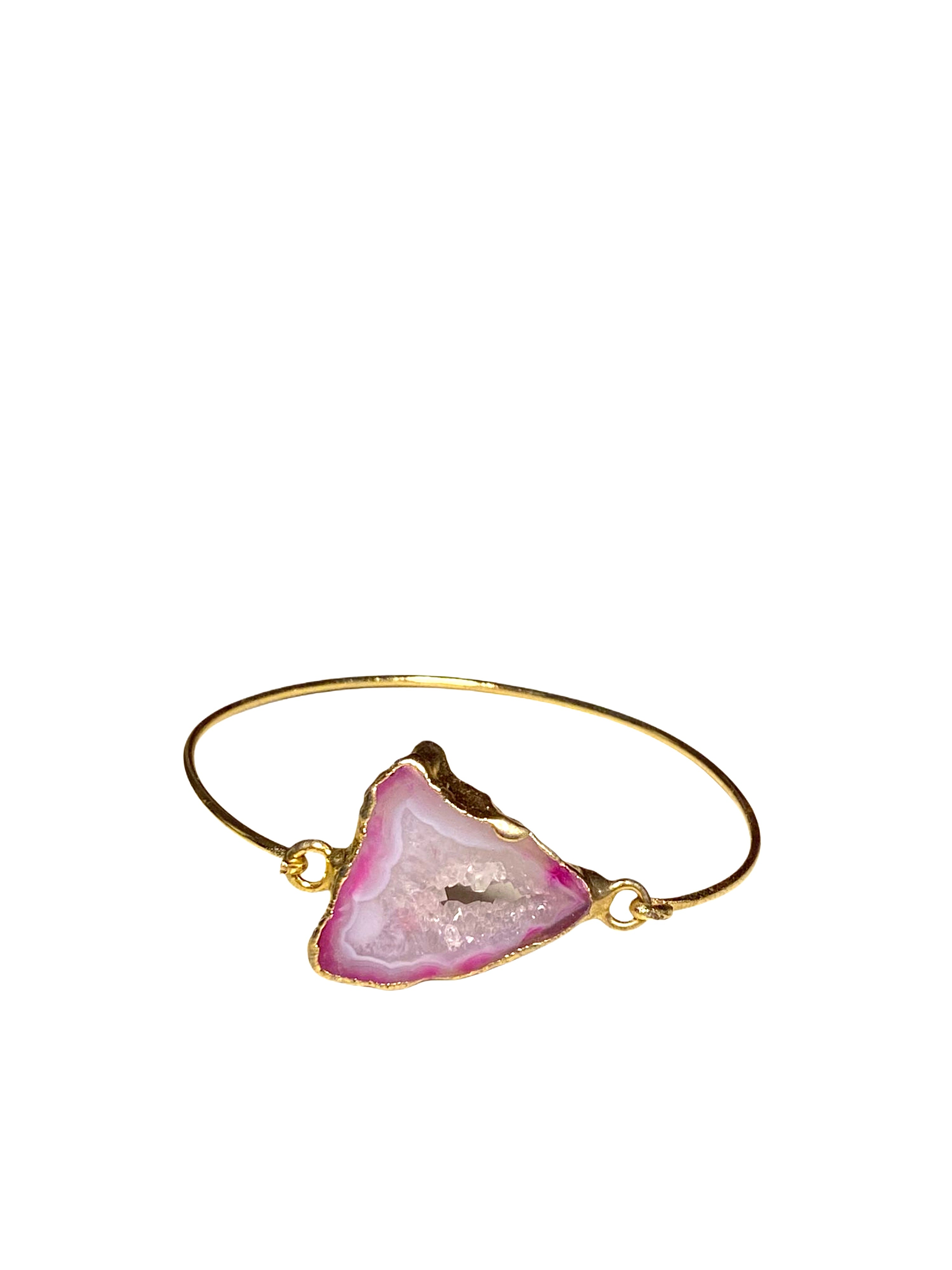 Pink Agate Geode Bracelet