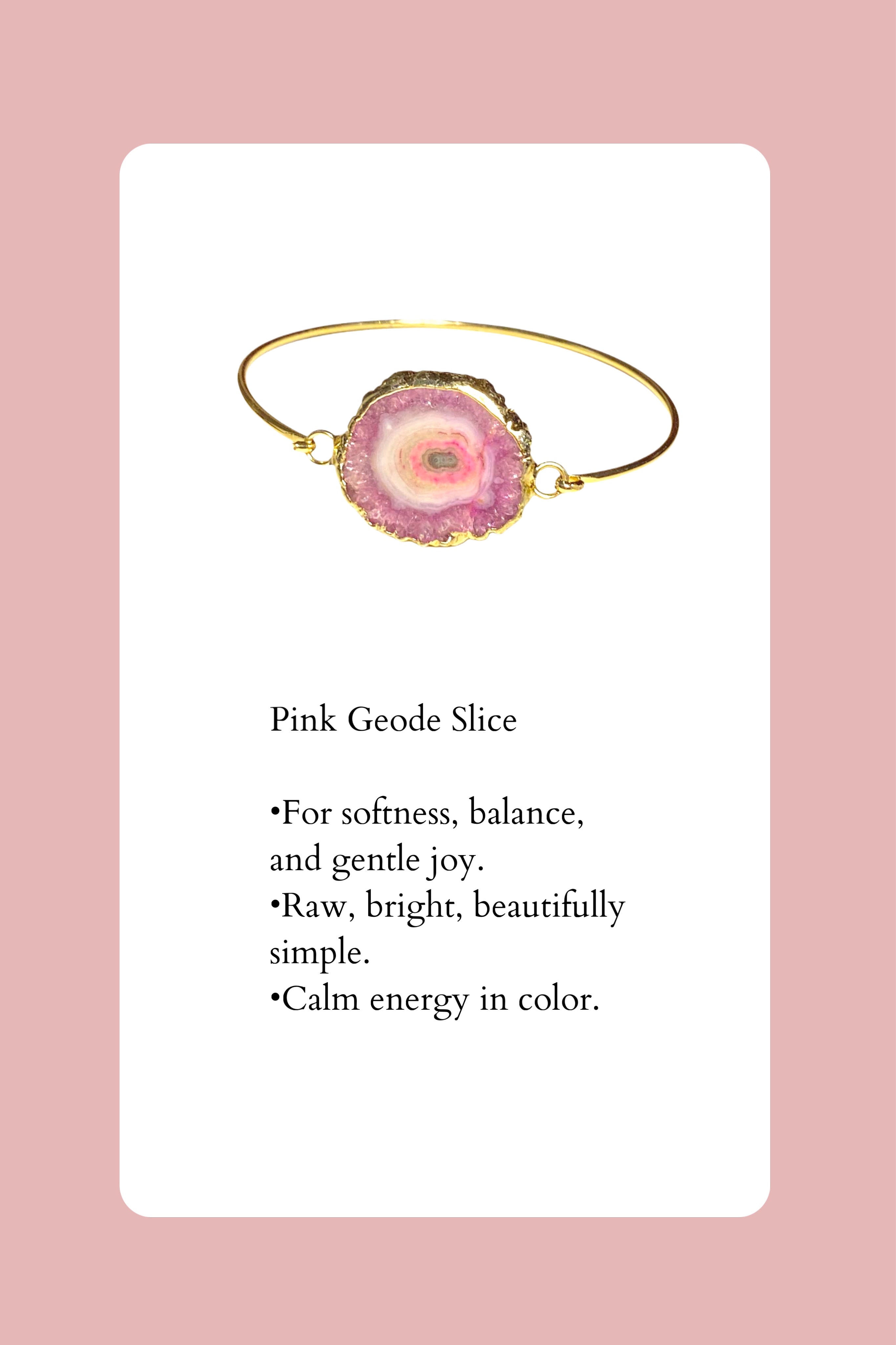 Pink Geode Slice Bracelet