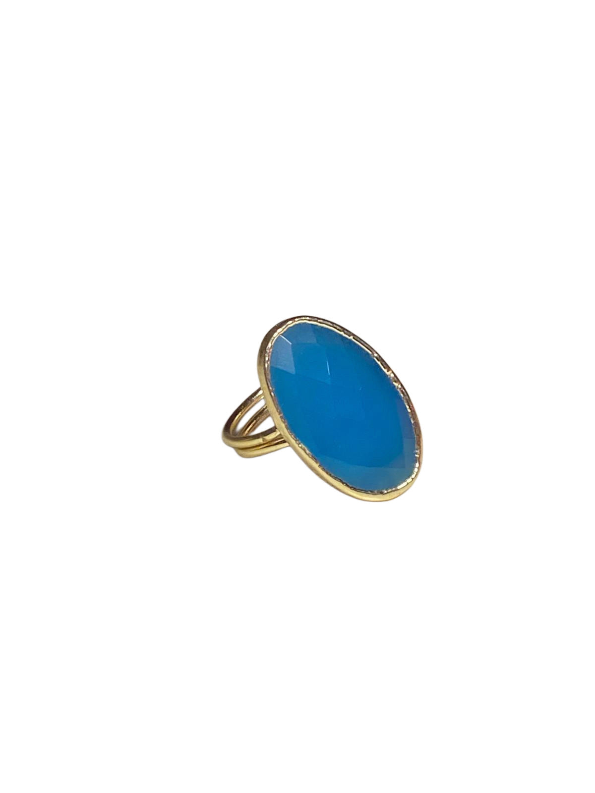 Blue Glass Stone Ring
