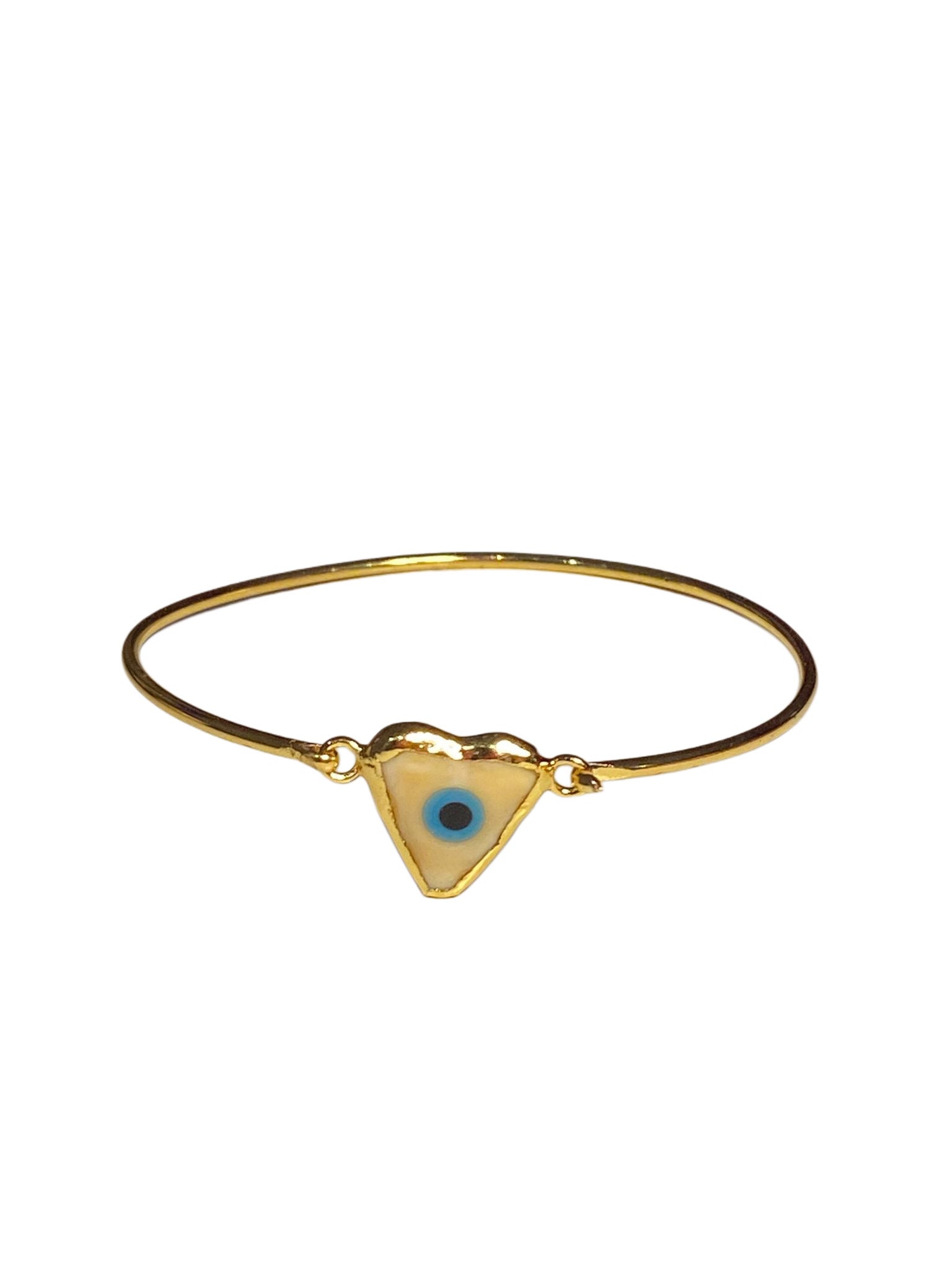 Beige Triangle Evil Eye Bracelet