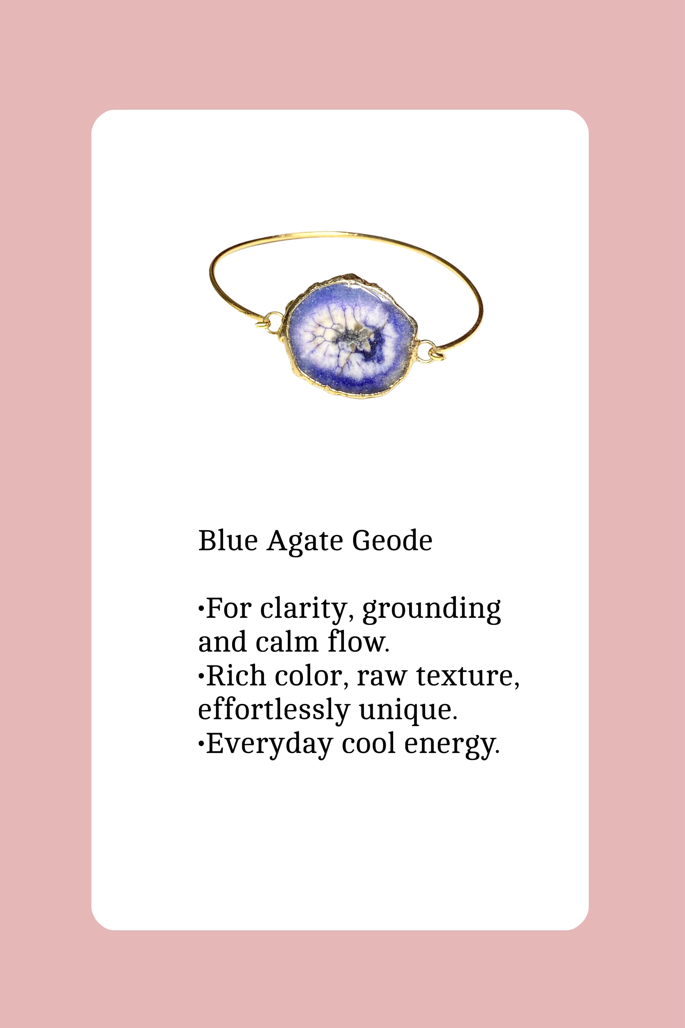 Blue Agate Geode Bracelet