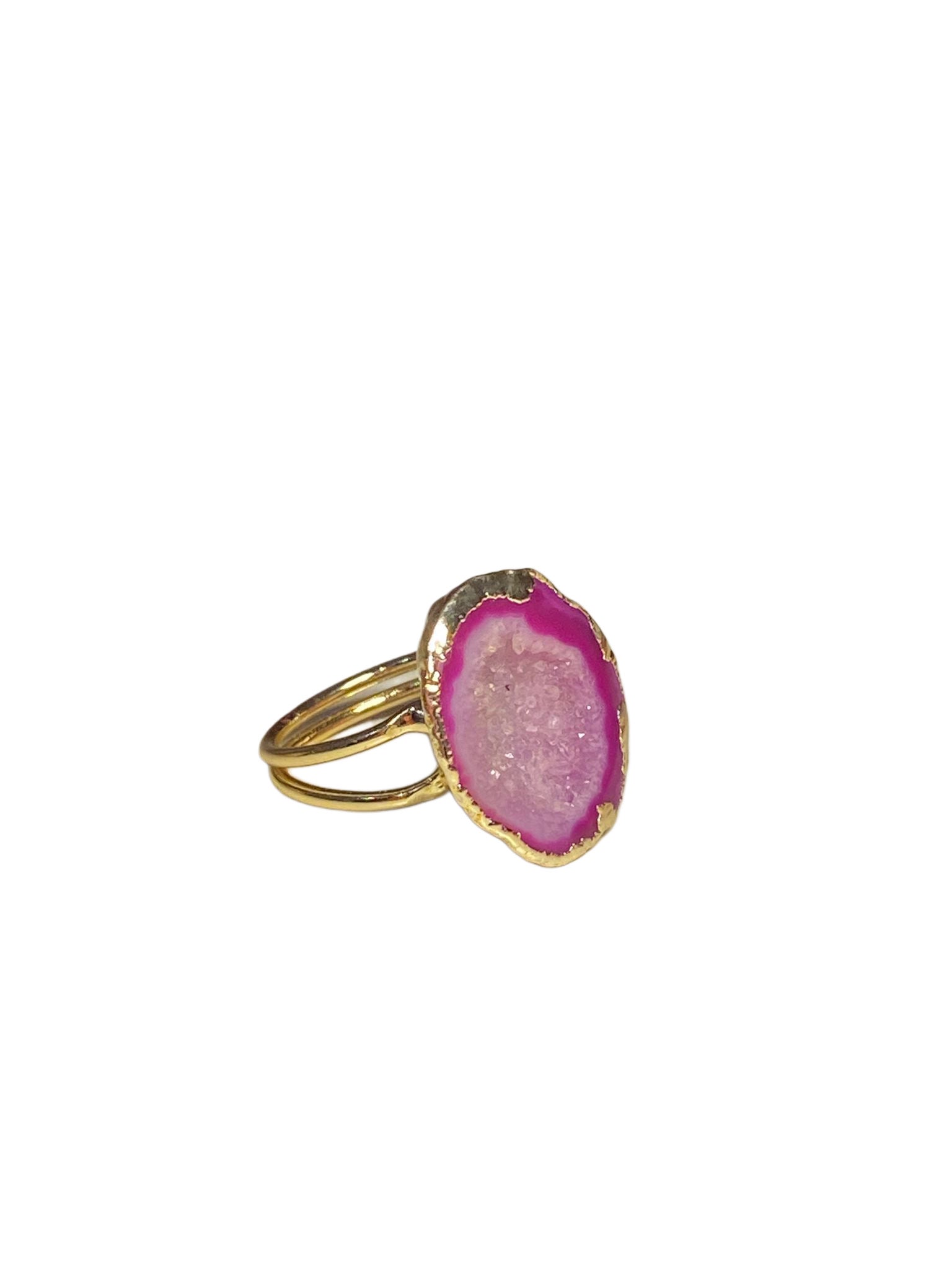 Pink Geode (Agate) Ring