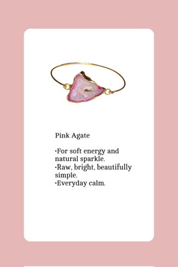 Pink Agate Geode Bracelet