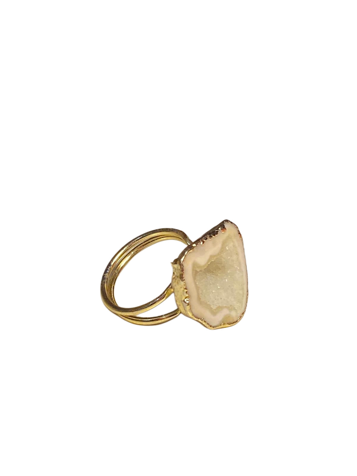 Cream Geode Agate Ring