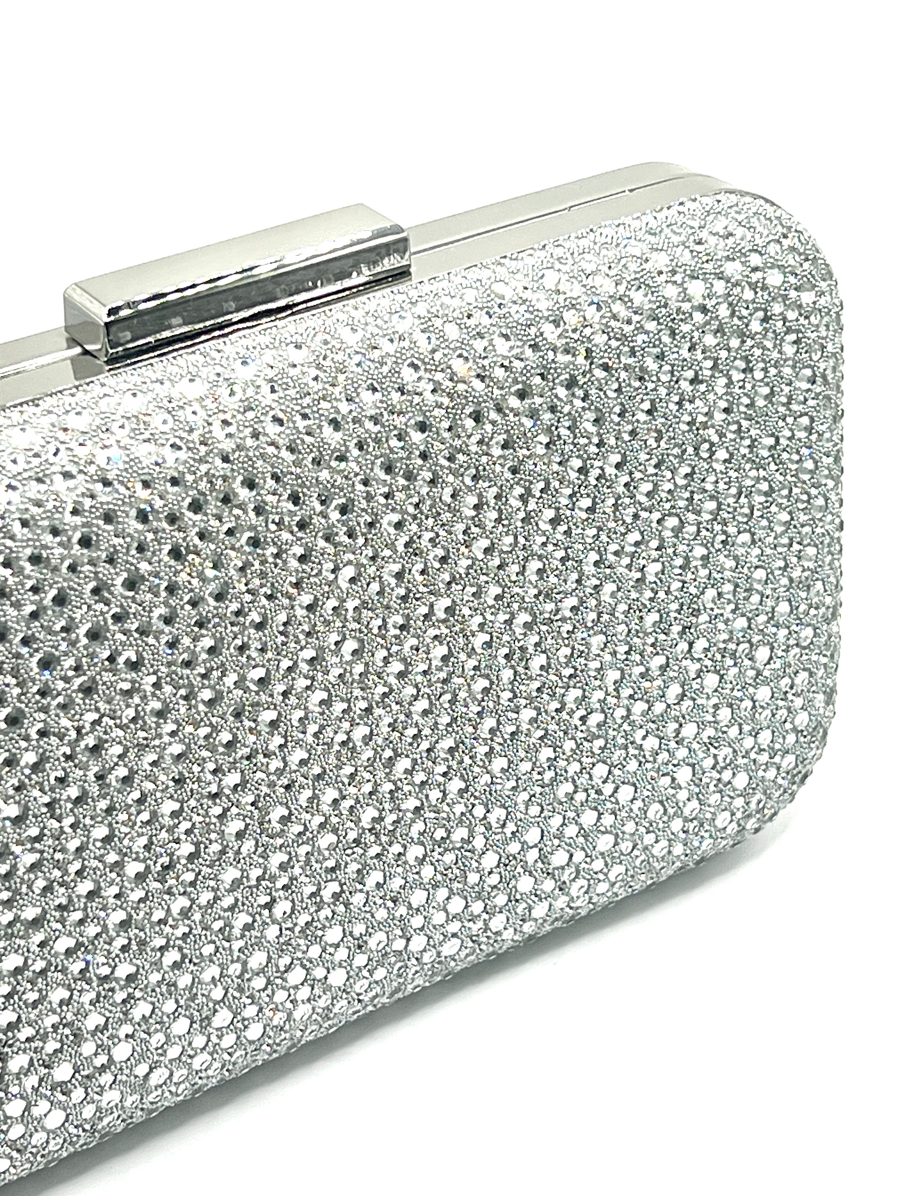 Silver oval clutch
